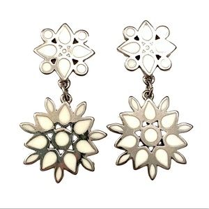 TRIFARI White Silver Dangle earrings